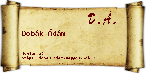 Dobák Ádám névjegykártya